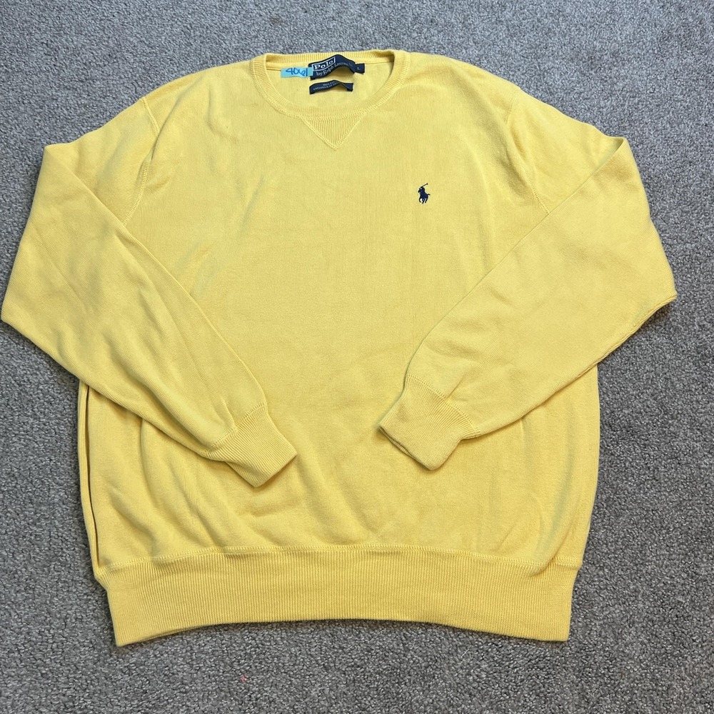 VTG Y2K‎ Polo Ralph Lauren Sweater Mens Large Crewneck Pullover Preppy Classic